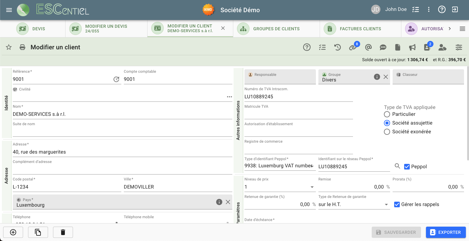 Fonctionnalités générales